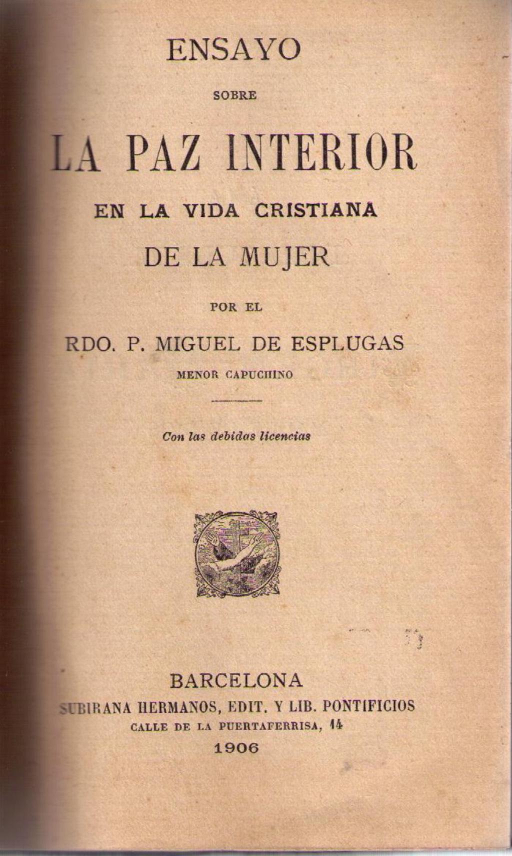 Coberta de Ensayo sobre la paz interior